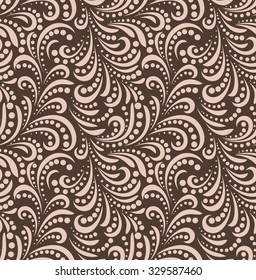 Damask seamless floral pattern. Royal wallpaper. Flowers on a black background. Vector ornament