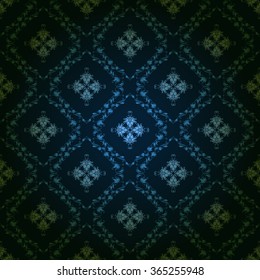 Damask seamless floral pattern. Royal wallpaper. Flowers on a dark background. Vector illustration EPS 10.