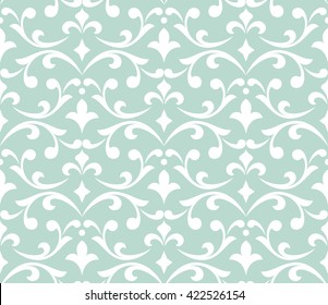 Damask seamless floral pattern. Royal wallpaper. Blue and white flowers on a transparent background