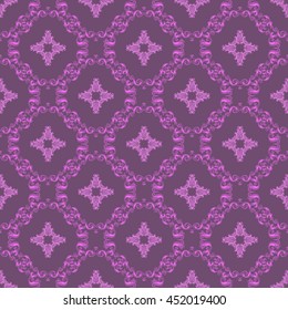 Damask seamless floral pattern. Royal wallpaper. Floral ornaments on a purple background. Vector illustration