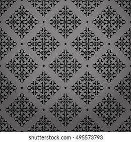 Damask seamless floral pattern. Royal wallpaper. Flowers on a black background. Luxurious vector ornament.
