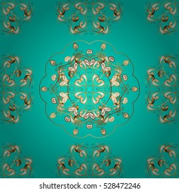 Damask seamless floral pattern. Royal wallpaper. Flowers, crowns on a blue background. Vector illustration. EPS 10