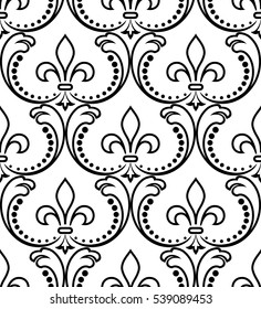 Floral Pattern Wallpaper Baroque Damask Seamless Stock Vector (Royalty ...