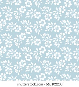 Damask seamless floral pattern. Royal wallpaper. Blue flowers on a white  background. Graphic modern pattern.