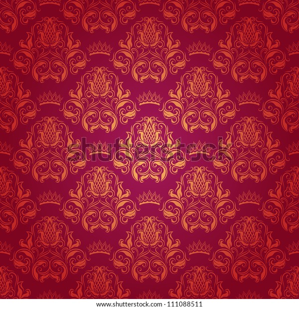 Damask Seamless Floral Pattern Royal Wallpaper Stock Vector (Royalty