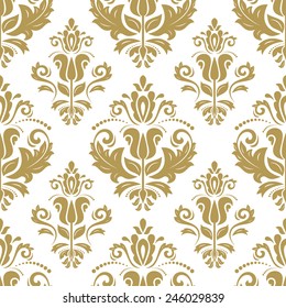 Damask seamless floral pattern. Vector traditional ornament with oriental elements for backgrounds