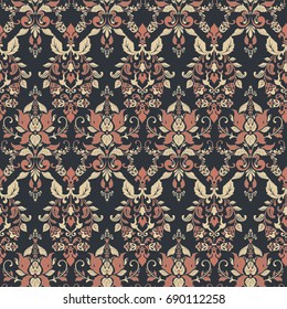 Damask seamless floral pattern. Seamless vector wallpapers