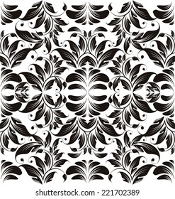 Damask seamless floral pattern. Vintage  illustration