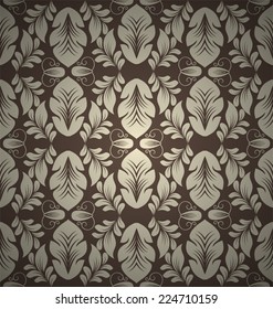 Damask seamless floral pattern. Vintage  illustration