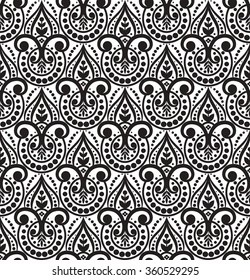 Damask seamless floral pattern. Vintage vector illustration.