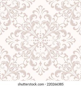 Damask seamless floral pattern. Wallpaper in the style of Baroque. A seamless vector background.