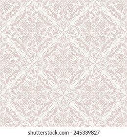 Damask seamless floral pink pattern. Vector traditional ornament with oriental elements for backgrounds