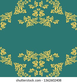 Damask seamless Golden ornament. Traditional vector pattern. Classic oriental background