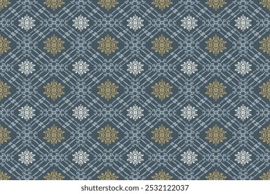 Damask seamless with gray background.  Design for tile, carpet, cover, wallpaper, wrapping paper, fabric, clothing, bag, and decoration.