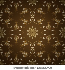 Damask seamless ornament. Classic oriental pattern over colors. Traditional vector and golden pattern.