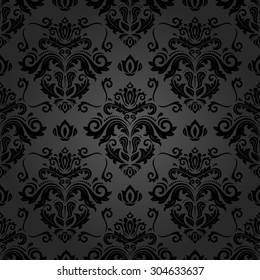 Damask seamless ornament. Fine vector traditional oriental classic pattern