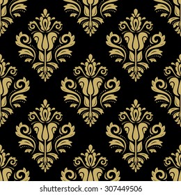 Damask seamless ornament. Fine vector traditional oriental gold pattern