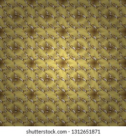 Damask seamless ornament. Traditional vector and golden pattern. Classic oriental pattern over neutral and yellow colors.