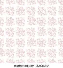 Damask seamless ornament. Traditional vector pink pattern. Classic oriental background