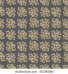 Damask seamless ornament. Traditional vector golden pattern. Classic oriental background