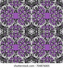 Damask seamless ornament. Traditional vector and white pattern. Classic oriental pattern over background.