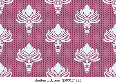 Damask Seamless Pattern, Abstract ethnic art, Damask design and Pixel Art, Tribal seamless patterns, Fabric patterns, geometric art, Folk embroidery.
