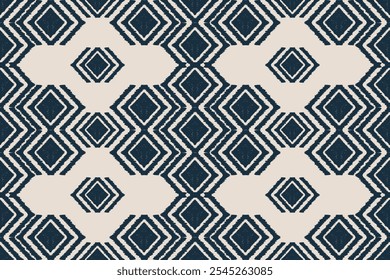 damask seamless pattern with abstract geometric ornament. Textile rapport.Motifs Ikat floral embroidery.ethnic oriental pattern traditional.Hand-drawn tribal Texture.Ethnic boho. 
