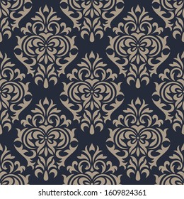 Damask seamless pattern background. Classical luxury ornament wallpaper