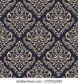 Damask seamless pattern background. Classical luxury ornament wallpaper