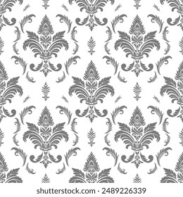 damask seamless pattern background. Classical luxury old fashioned damask ornament, royal victorian seamless texture for wallpapers, textile, wrapping. Exquisite floral baroque template.