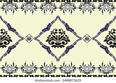Damask seamless pattern background. Design for carpet, cover.wallpaper, wrapping, fabric, clothing. 12072024