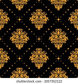 damask seamless pattern background. Elegant luxury texture for wallpapers, backgrounds and page fill.