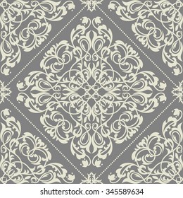 Damask seamless pattern background. Elegant luxury texture for wallpapers, backgrounds. Vector floral ornament.