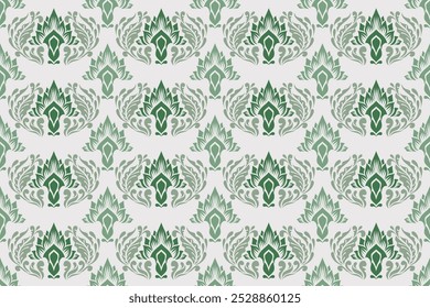 Damasco sem emenda padrão fundo Geometric étnico oriental ikat padrão sem emenda tradicional Design para fundo, tapete, papel de parede, roupas, envoltório, Batik, tecido, bordado de ilustração.