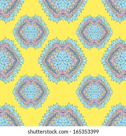 Damask seamless pattern background. Rococo style. Vector