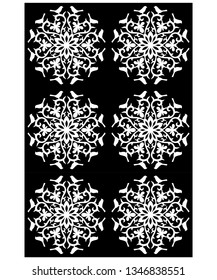 Damask seamless pattern background stencil vector