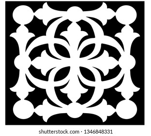 Damask seamless pattern background stencil vector