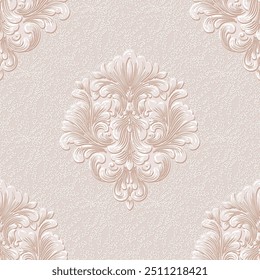 Damask seamless pattern background. Vector classical luxury old fashioned damask ornament, royal victorian seamless texture. Vintage exquisite floral baroque template.