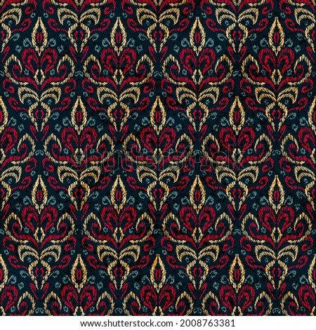 Damask seamless pattern. Bohemian print for home decor, pillows, carpets. Vector illustration.