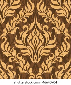 Damask seamless pattern colored. Vector illustration.