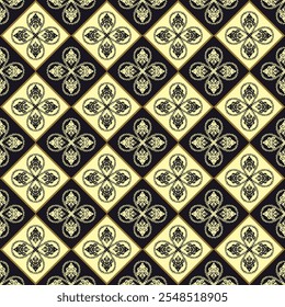 damask seamless pattern of a decorative ornament with a floral pattern.