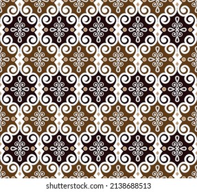 Patrón sin costura Damask, Papel de pared real decorativo, fondo de adorno floral estilo barroco, fondo oriental para textura de diseño, cortina, papel de pared, textil, seda y tela, ilustración vectorial