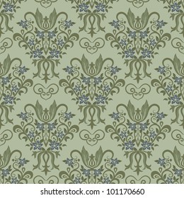 Damask seamless pattern for design. Vector Illustration