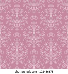 Damask seamless pattern for design. Vector Illustration