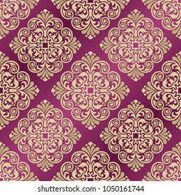 Damask seamless pattern for design. Vector Illustration