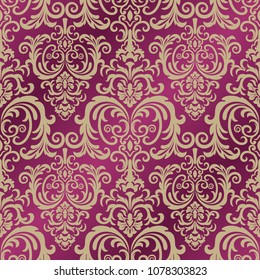 Damask seamless pattern for design. Vector Illustration