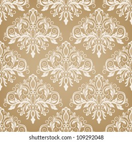 Damask seamless pattern for design. Vector Illustration