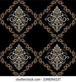 Damask seamless pattern for design. Vector Illustration