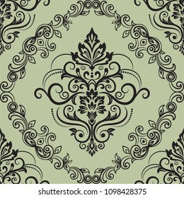 Damask seamless pattern for design. Vector Illustration