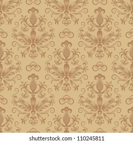 Damask seamless pattern for design. Vector Illustration